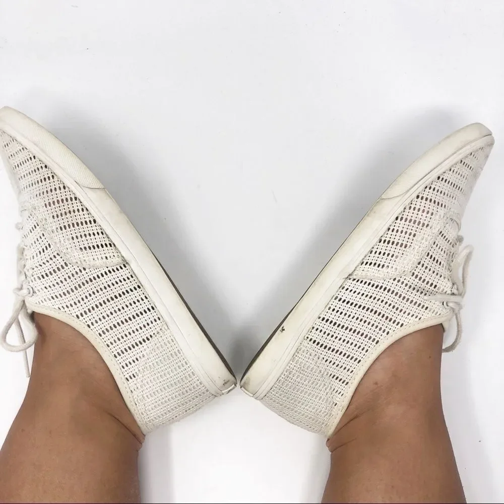 VANS | Cream Ivory Knit Lace Up Tie Sneakers Tennis Shoes Women’s Size 8 - Picture 11 of 13